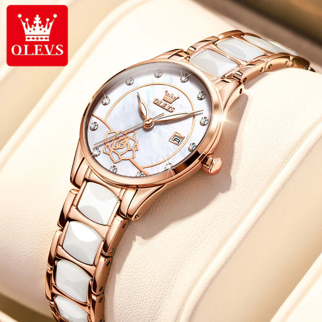 olevs luxury quartz women waterproof watch gift for valentine's day